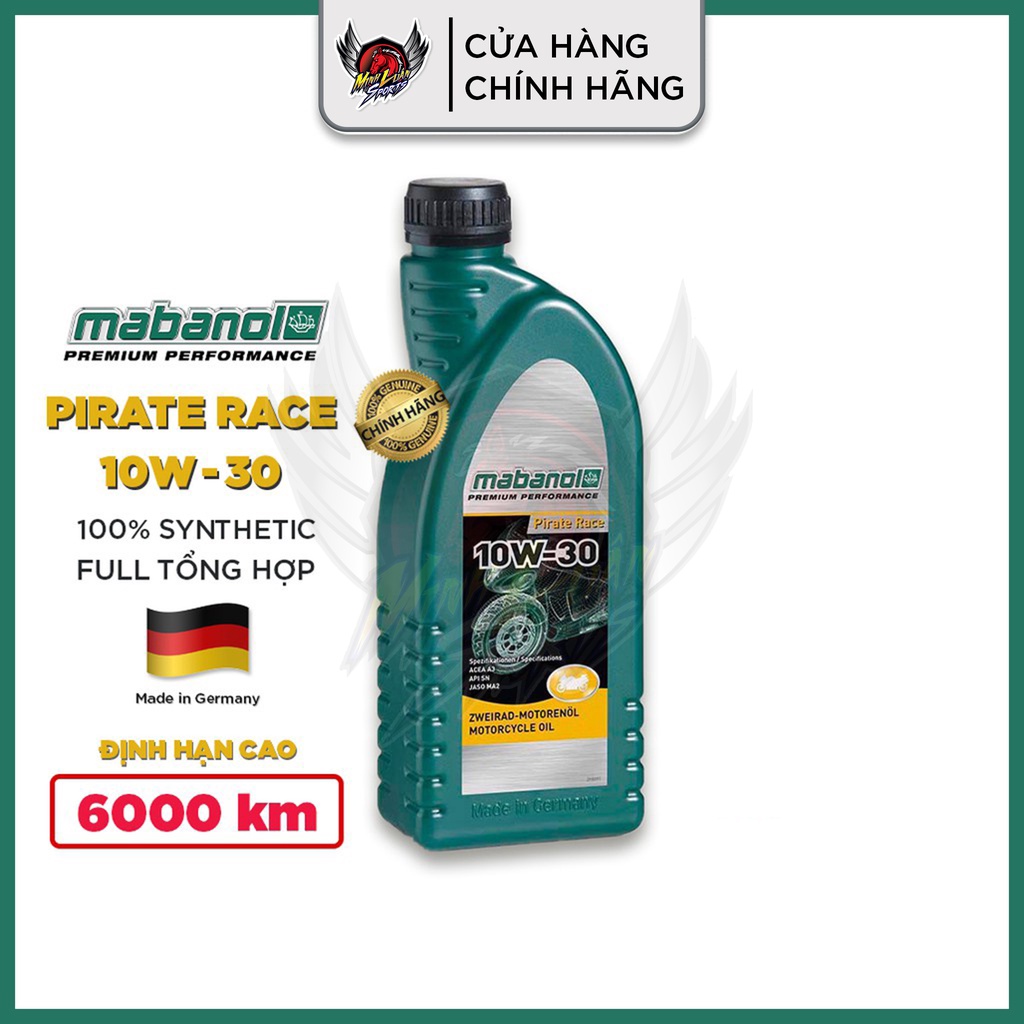 Nhớt xe máy 10W30 xe côn tay, xe thể thao Mabanol 10W30 Pirate Race - Nhập khẩu từ Đức [Chính hãng]