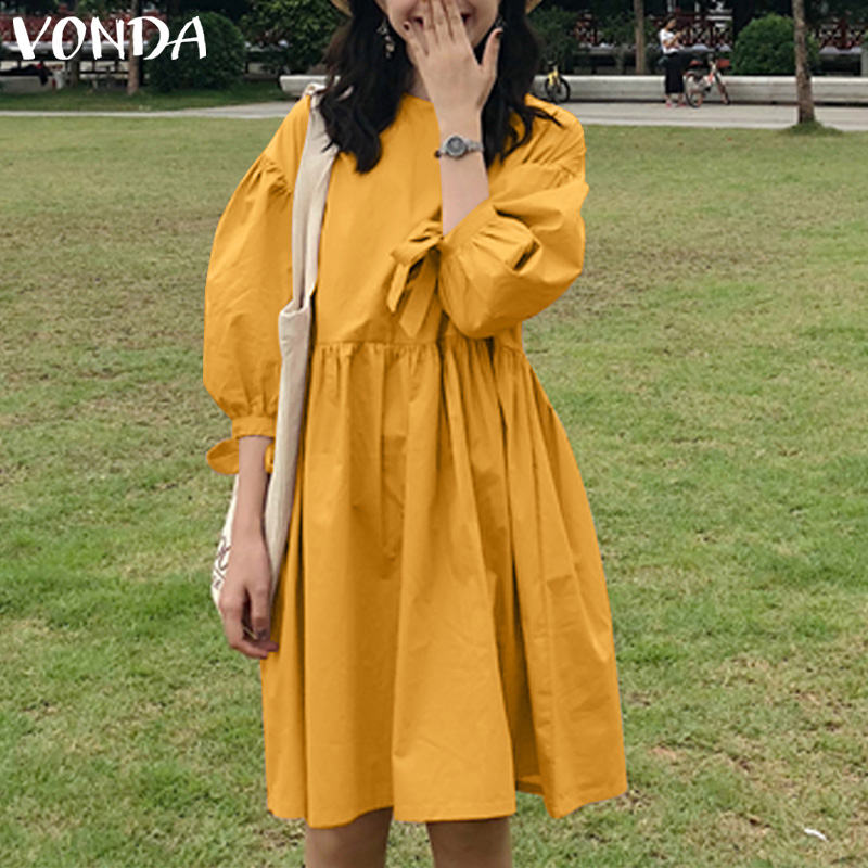 Đầm Midi VONDA Tay Lỡ 3/4 Thiết Kế Đơn Giản Thanh Lịch | BigBuy360 - bigbuy360.vn