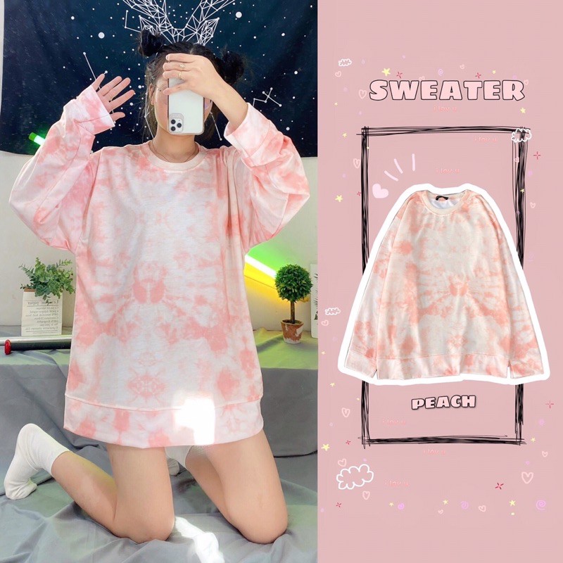 Áo sweater loang màu unisex / Sweater tiedye