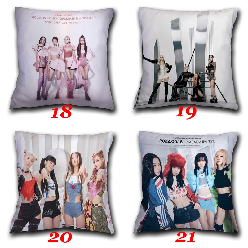 Vỏ Gối Polyester Một Mặt In Hình BLACKPINK Jisoo, Jennie, Ros Và Lisa Trang Trí Nhà Cửa