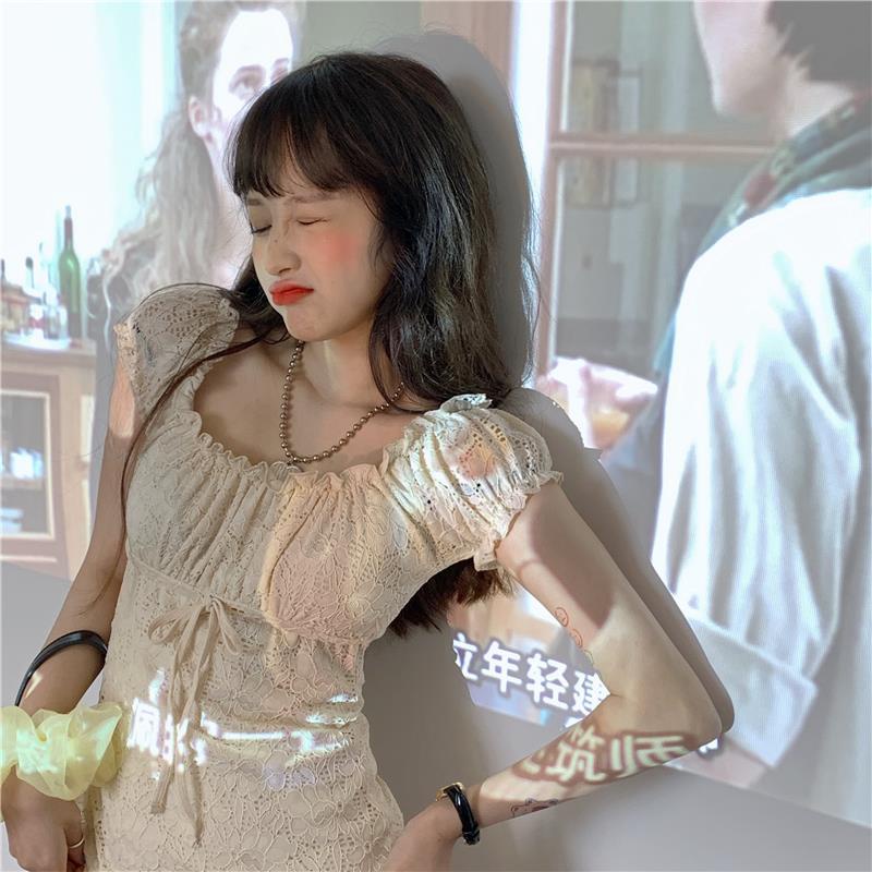 COZOK Đầm Ngắn Tay Họa Tiết Hoa Thời Trang Theo Phong Cách Vintage Dành Cho Nữ