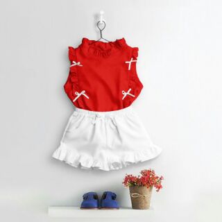 Set bộ bé gái nơ xinh hàng nhập