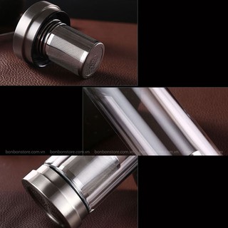 (LT13) BÌNH THỦY TINH HAI ĐẦU INOX 300ml