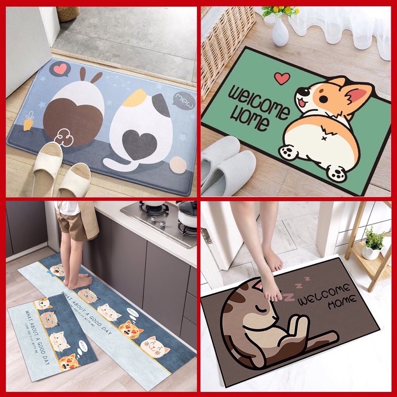 Thảm lau chân chống trượt thấm nước CUTE
