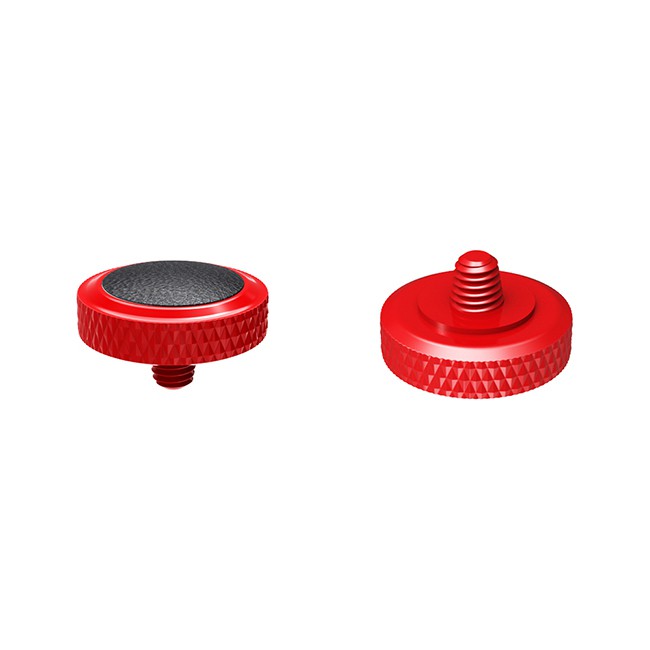 Shutter Button - Nút chụp máy ảnh chất liệu kim loại bọc da dạng ren xoáy (Đỏ-Đen)
