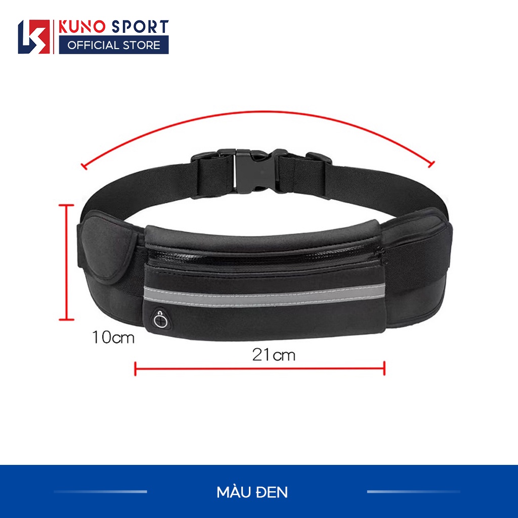 [Mã FATREND1912 giảm đến 30k tối đa 99k] Túi Đeo Hông Chạy Bộ KUNO SPORT Có Led Phản Quang