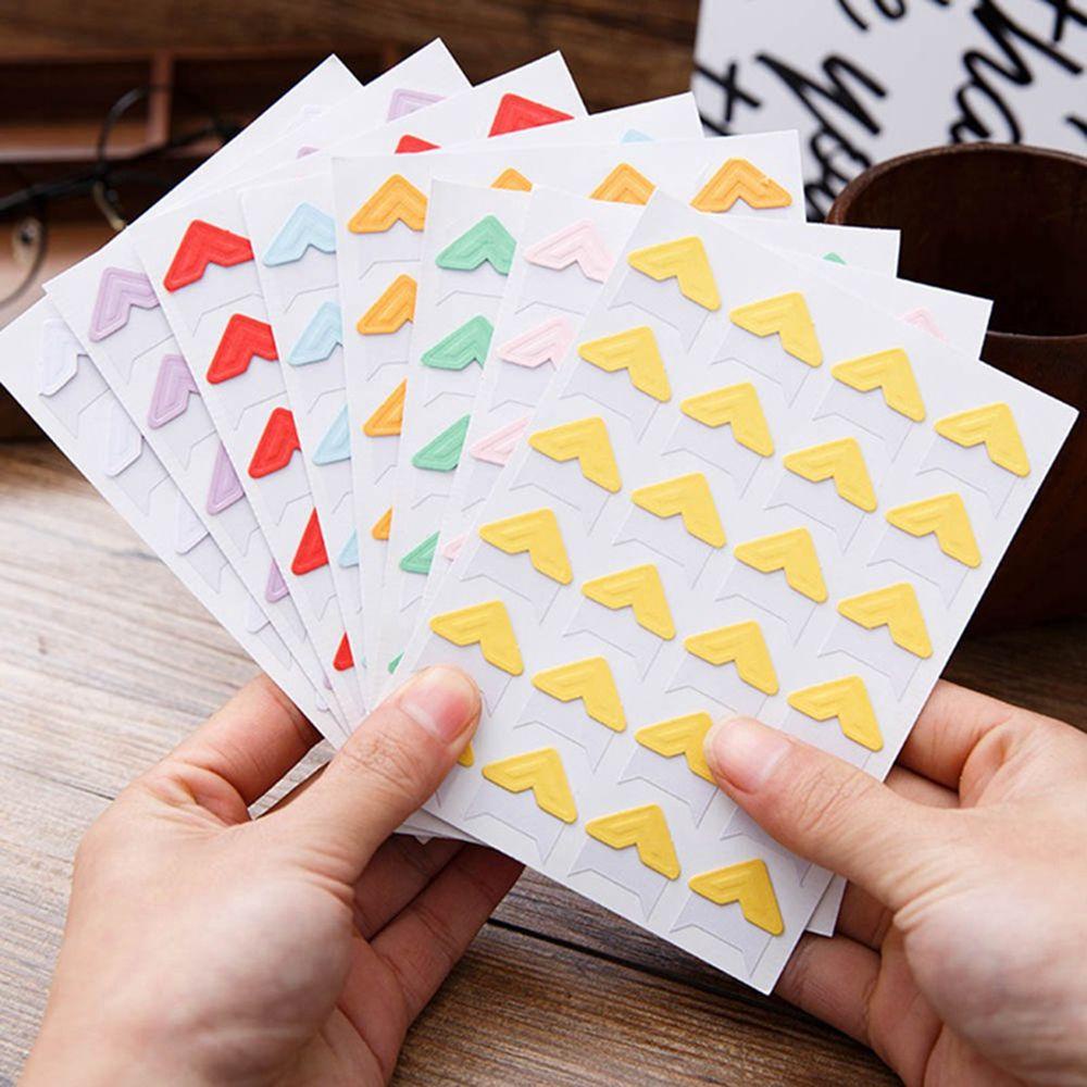 Sticker Giấy Kraft Dán Góc Phong Cách Retro 14 Màu Để Trang Trí Sổ Tay
