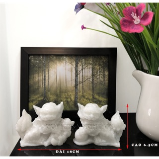 Cặp tượng đá kỳ lân trang trí phong thuỷ - size nhỏ - đá non nước