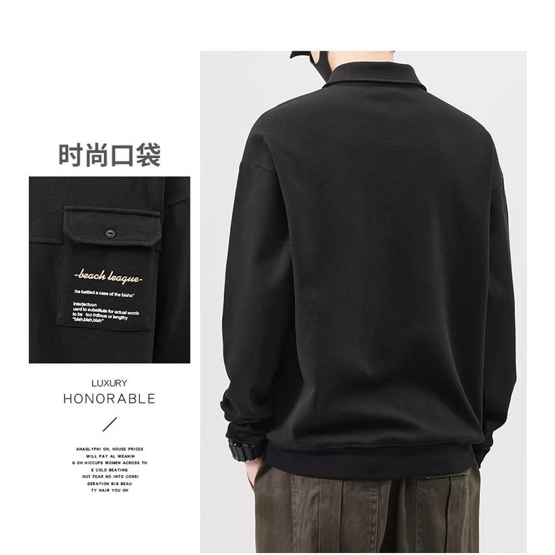 Áo polo Tay Dài Dáng Rộng Cho Nam 8XL