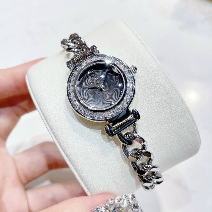 Hàng Cao Cấp -  Đồng hồ nữ KIMOMO 2831 mặt tròn đính đá - Hàng Nhật chính hãng