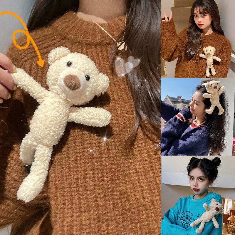 Trâm Cài Tóc Hình Gấu Bông 3D Dễ Thương