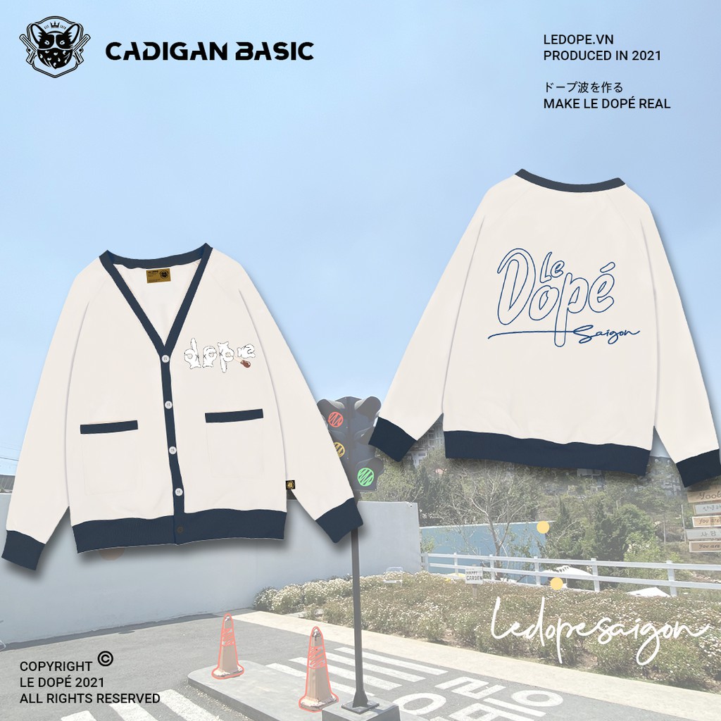 Áo khoác nhẹ Cadigan Basic - White