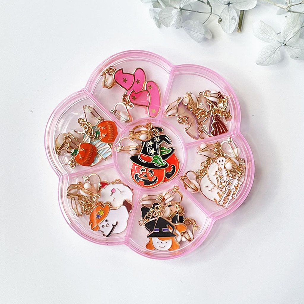 Khuyên Tai Dạng Kẹp Không Cần Khoan Họa Tiết Bí Ngô Phù Thủy Hoạt Hình Bằng Hợp Kim Không Gây Dị Ứng Phong Cách Halloween Hàn Quốc Cho Bé Gái