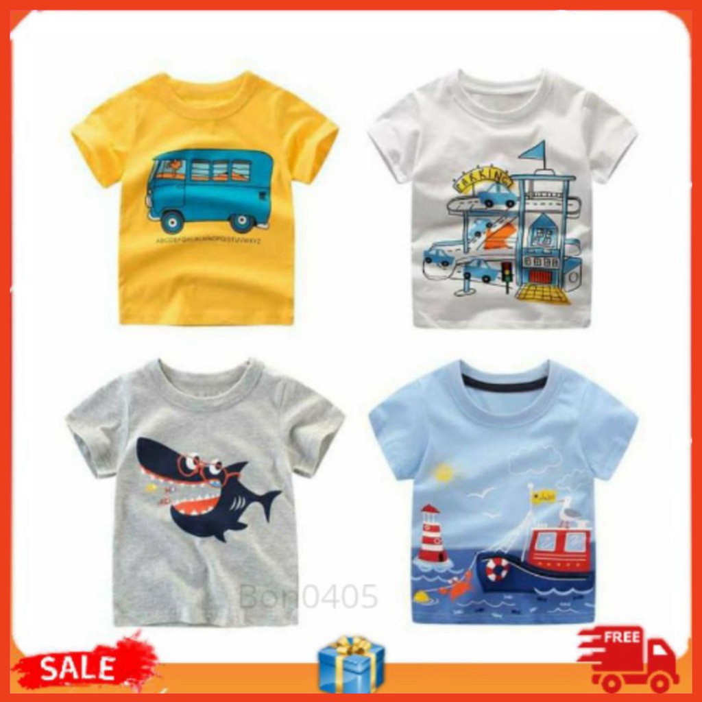 [ Mềm Mát] Áo Thun Phông 100% Cotton Cho Bé Trai LOMITOO.