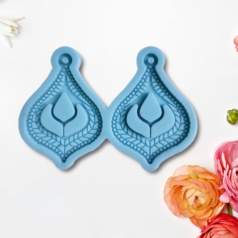 San * Khuôn Silicon Làm Bông Tai Epoxy Resin Pha Lê Nhiều Kiểu Dáng DIY