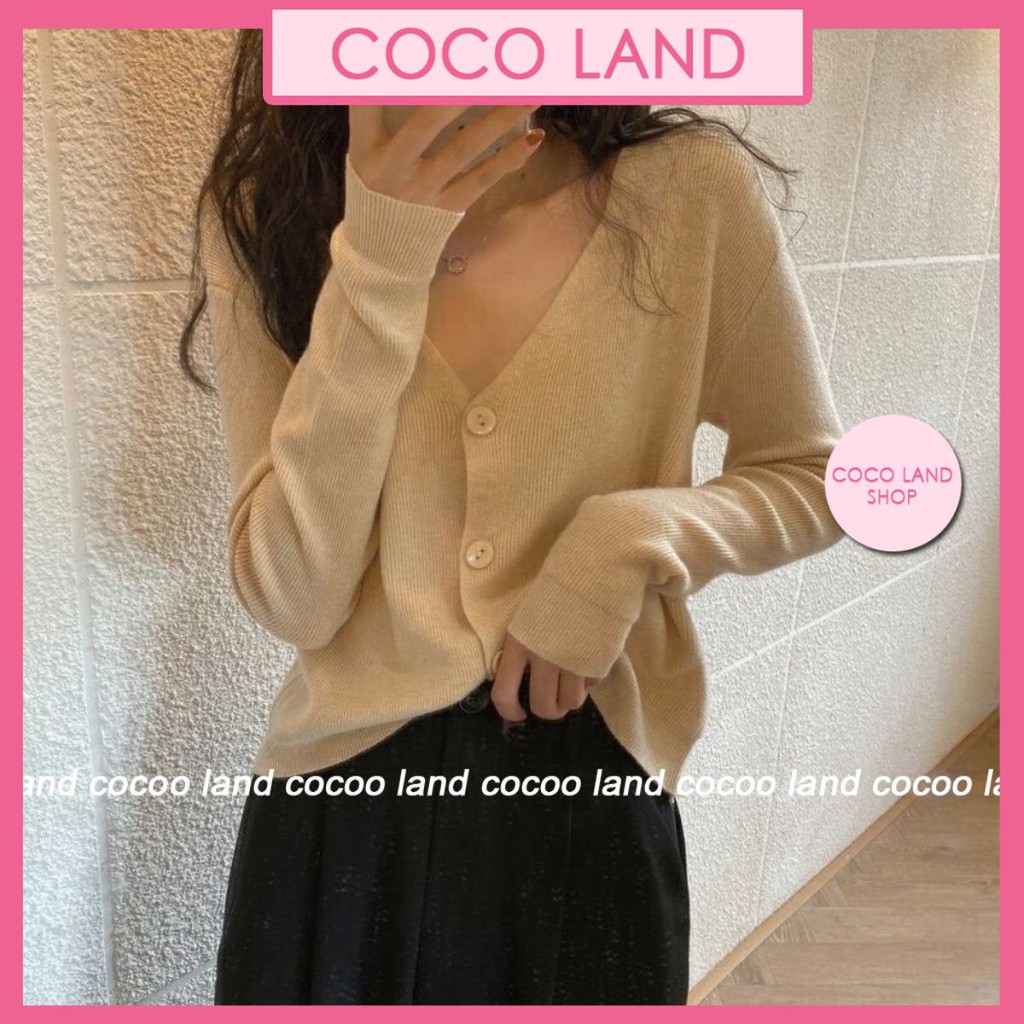 [Mã FATHANG5 giảm 10K đơn 50K] áo khoác cadigan cài cúc chất tăm nhiều màu xinh xắn coco land ulzzang