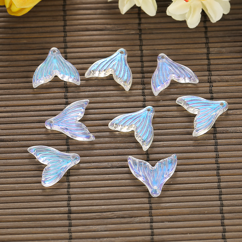 Set 10 Kẹp Tóc Kính 20mm Hình Đuôi Cá Nhiều Màu Sắc diy