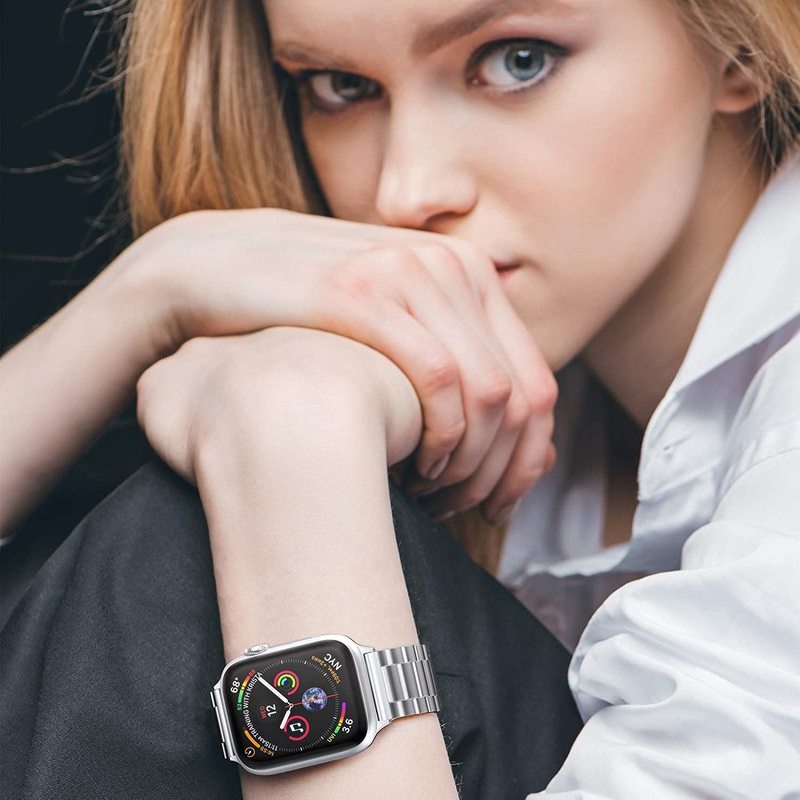 Dây Đeo Bằng Thép Không Gỉ 45mm 41mm Cho Đồng Hồ Thông Minh Apple watch 6 5 4 3 2 1 SE 44mm 42mm 40mm 38mm