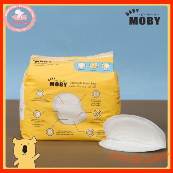 Miếng Thấm Sữa Cho Mẹ Moby Thoáng Khí Thấm Hút Cực Tốt  [CHÍNH HÃNG]