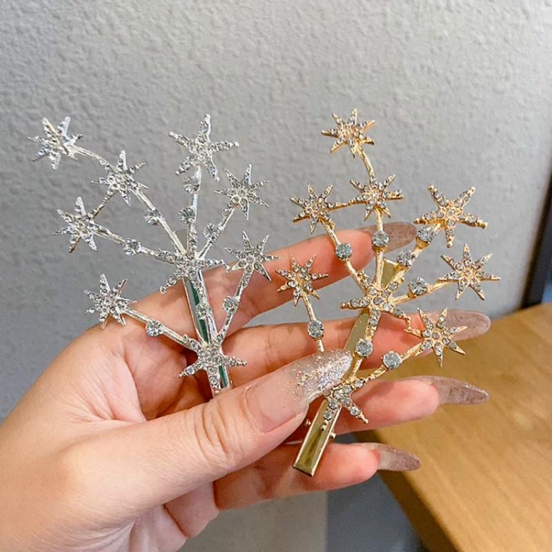 Kẹp tóc đính đá tạo hình ngôi sao kiểu dáng Hàn cho nữ