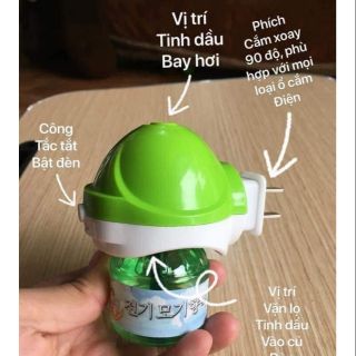 Bộ đèn tinh dầu đuổi muỗi Hàn Quốc