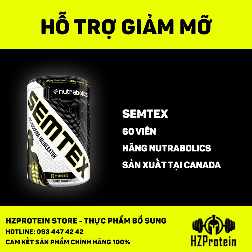 SEMTEX - ĐỐT MỠ MẠNH MẼ, GIẢM CÂN HIỆU QUẢ CỦA HÃNG NUTRABOLICS (60 VIÊN) |  Shopee Việt Nam