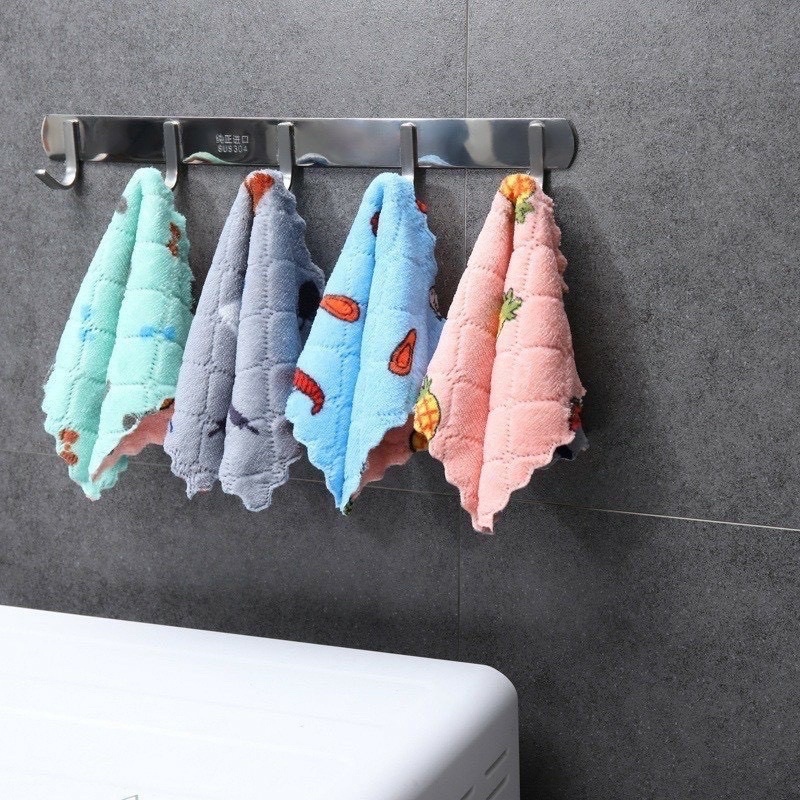Khăn lau đa năng 2 mặt dùng lau mặt lau tay lau bếp hoạ tiết xinh xắn