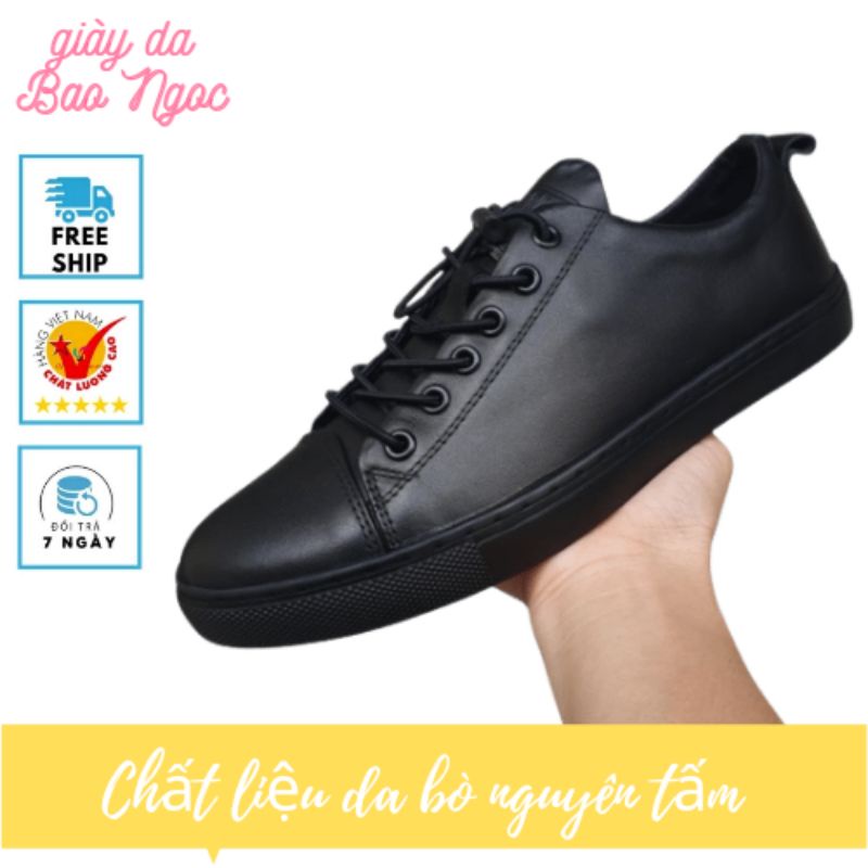 Giày thể thao nam da bò nguyên tấm 1 đổi 1 trong 7 ngày bảo hành 12 tháng giày hàn quốc đi chơi dạo phố thể thao