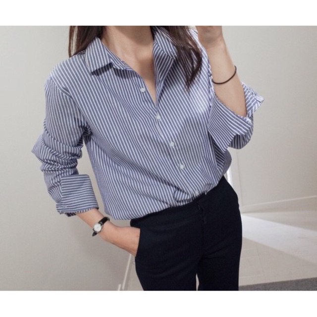 ÁO SƠ MI KẺ SỌC CỔ ĐỨC
