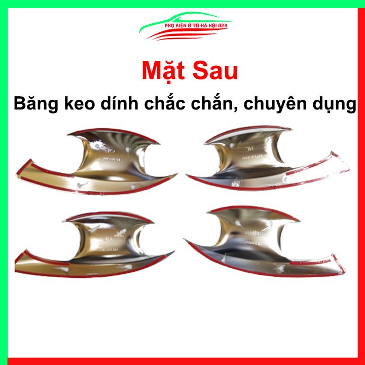 Ốp tay hõm mạ crom Santafe 2019-2023 sáng bóng chống trầy bảo vệ cửa xe ô tô