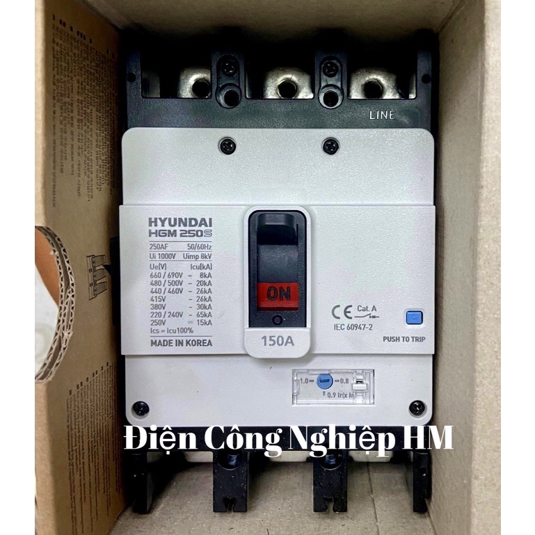 Aptomat MCCB 3 Pha HGM250H-F Hyundai dòng 150A~250A - Chính Hãng, Át Tô Mát Khối Cầu Dao Điện 3P