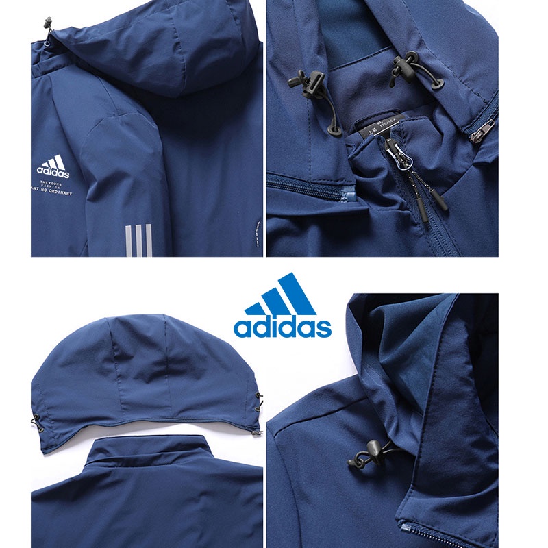Áo khoác gió thể thao Adidas thoáng khí chống thấm nước cỡ L-8XL cho nam