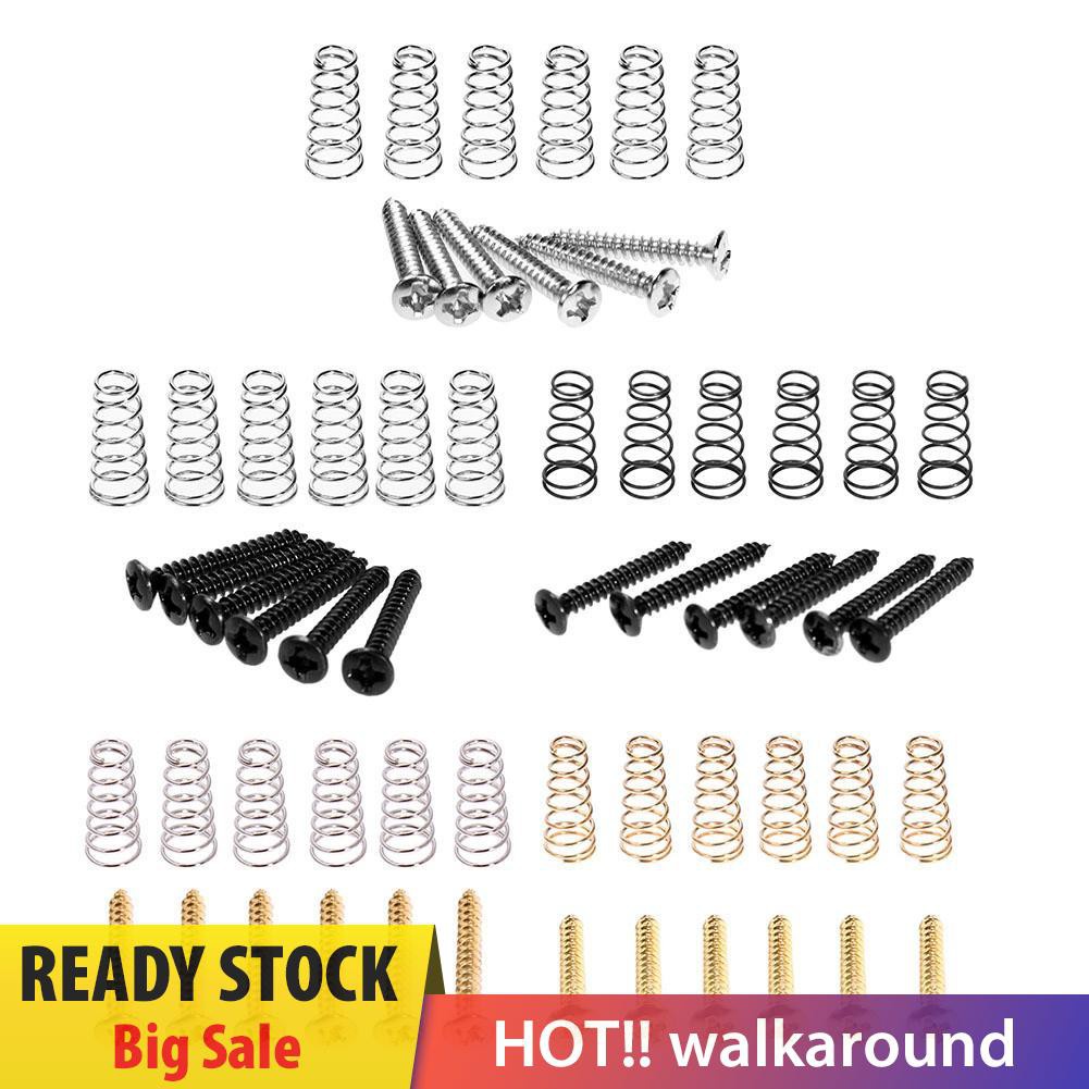 Walk 6pcs Electric Guitar Single Coil Pickup Mount Height Screws with Springs