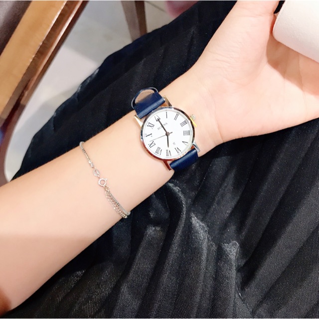 [Auth săn sale] Đồng hồ nữ dây da xanh Bulova