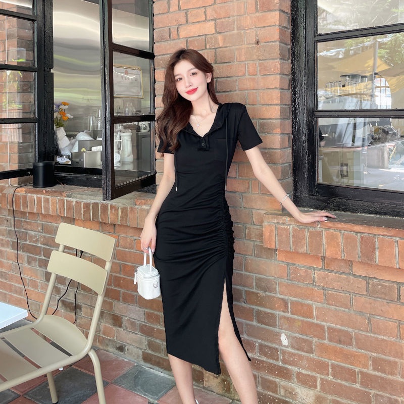 Chân Váy Lửng Ôm Dáng Có Mũ Trùm Phối Dây Rút Gợi Cảm Dành Cho Nữ