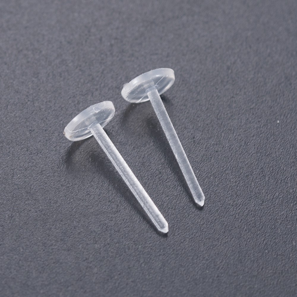 Set 50 / 50 Nút Khuyên Tai Bằng Nhựa Trong Suốt Không Gây Dị Ứng DIY