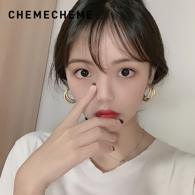 Bông Tai Hình Tròn Cá Tính Độc Đáo Phong Cách Hàn Quốc A596