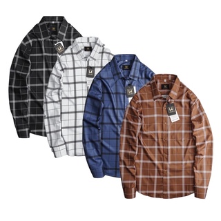 (Bigsize<130kg) Áo sơ mi nam caro tay dài nhiều màu đặc sắc