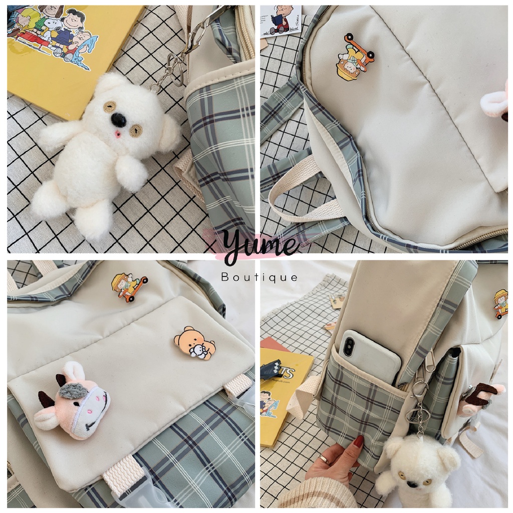 [Tặng Kèm Sticker + Gấu] Balo Nữ Ulzzang Chống Nước, Cặp Xách Sinh Viên Học Sinh Thời Trang Hàn BL66