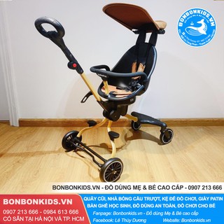 Xe đẩy 2 chiều gấp gọn V5-B, Xe đẩy baobaohao V5B màu nâu