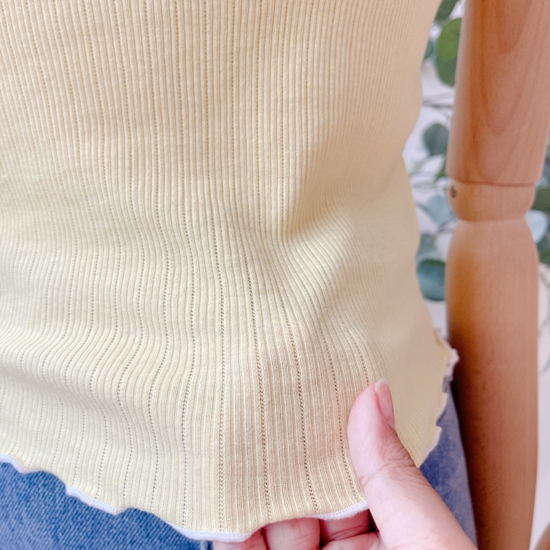 Áo thun ba lỗ nữ ôm dáng viền chỉ màu MIEU - JM02
