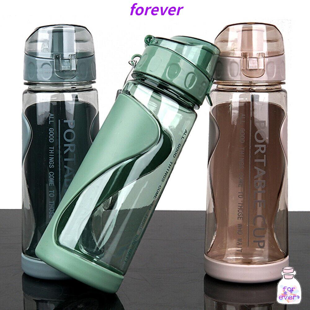 Bình nước nhựa trong suốt chống rò rỉ 500ml tiện lợi cho du lịch/ tập gym