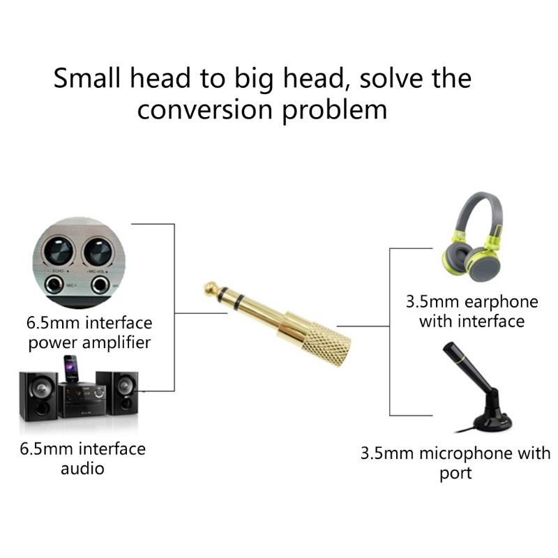 Set 10 Đầu Cắm Khuếch Đại Âm Thanh 3.5mm Female Sang 6.5mm Male Cho Tai Nghe