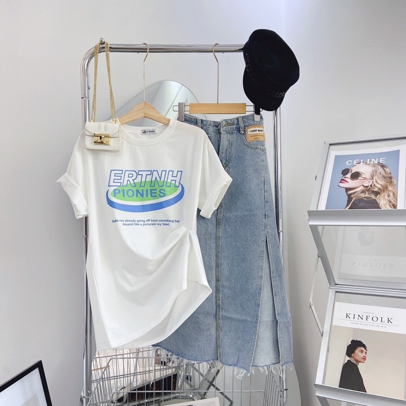 🔥 SET ÁO PHÔNG MIX CHÂN VÁY JEANS
