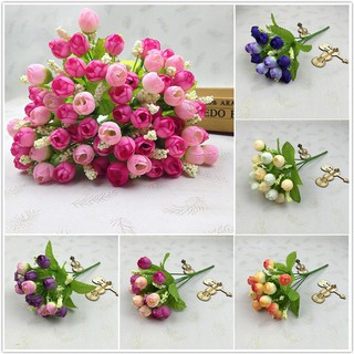 TR❤Set hoa hồng giả chất mềm mại trang trí không gian