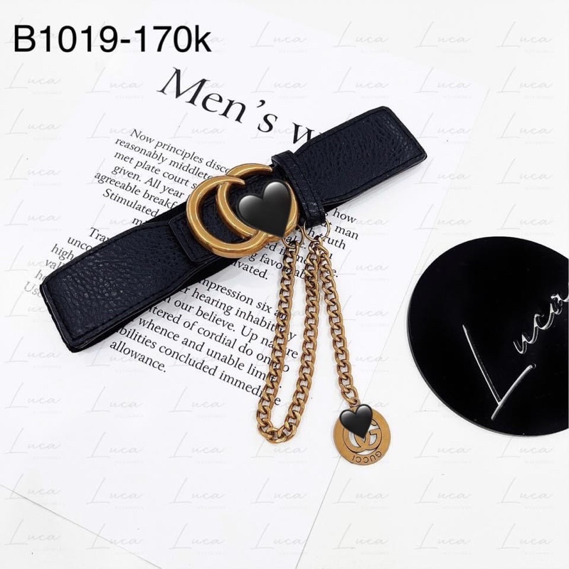 Đai vây hãng, đai váy da bản vừa coa dây xích sang chảnh