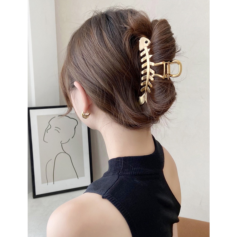Kẹp Tóc Hình Xương Cá Bằng Kim Loại Haimeikang