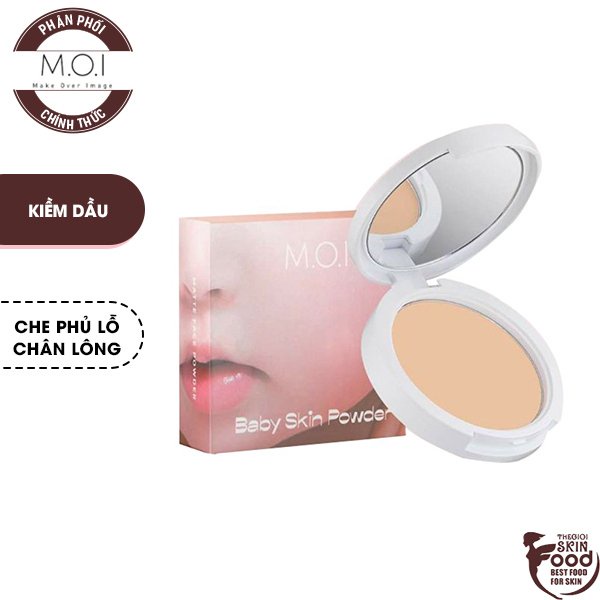 Phấn Phủ Dạng Nén Kiềm Dầu, Che Phủ Lỗ Chân Lông Hiệu Quả M.O.I Baby Skin Powder 10g