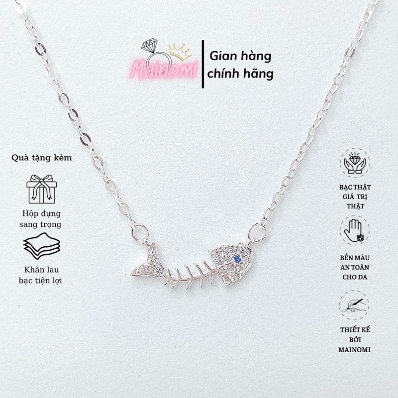 Dây chuyền nữ hình xương cá MAINOMI mã kèm quà tặng độc đáo mới lạ, thiết kế xinh xắn