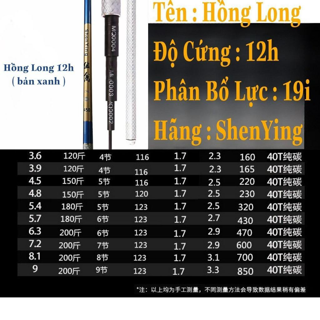 Cần Câu Đơn cao cấp 12h Hồng Long , phân bổ lực 19i , nội địa Trung Quốc , cacbon 8 lớp